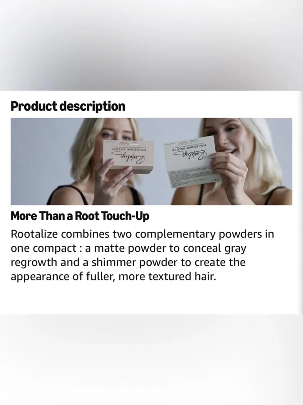 Rootalize - Black Root Touch Up Powder for Gray Hair - 2 Blendable Shades
